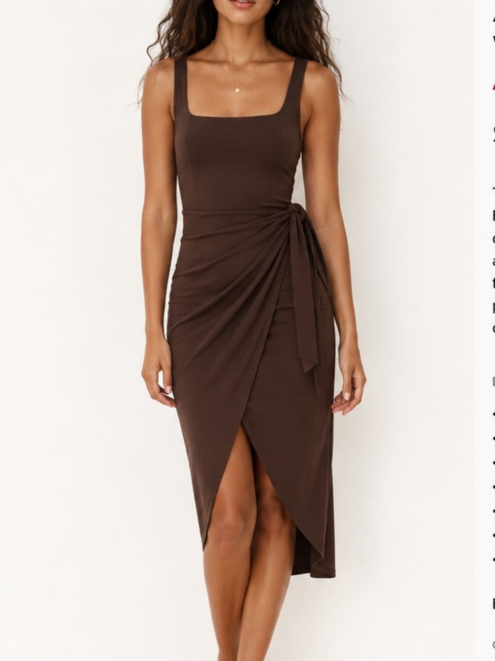 Aritzia Saturn Dress - Chocolate Brown Wrap Midi